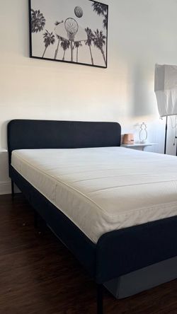 bed frame, Vissle dark grey, Queen