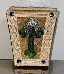 Solid Wood Cross Votive Candle Holder Christian