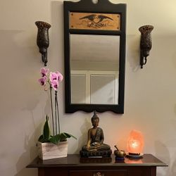 Entryway Wood Table And Mirror