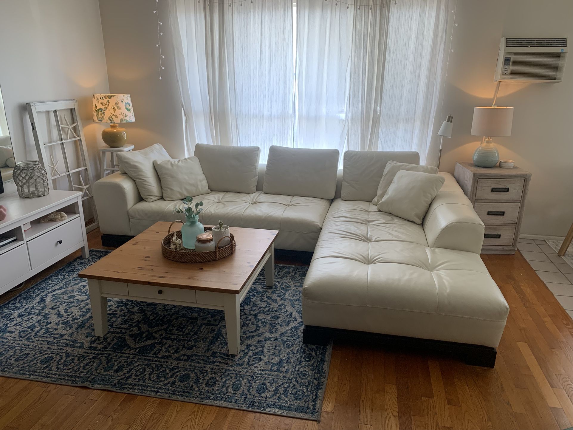 White Italian Leather Couch