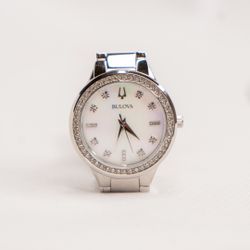 Bulova Silver Gemmed 32 MM Women’s Watch