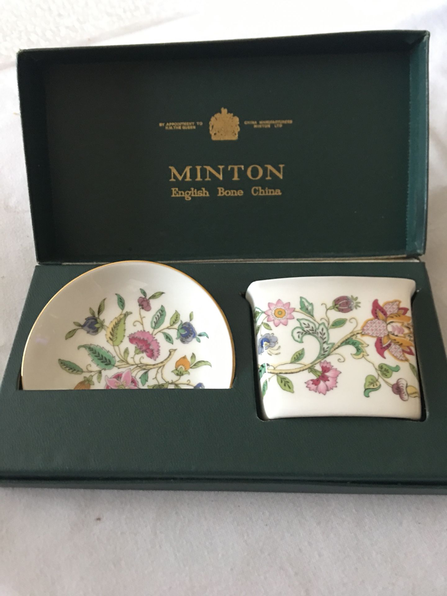 Vintage MINTON bone China dish and vase NIB