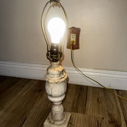 Vintage Marble Lamp – Brass Table Lamp – 22” – Works – $25