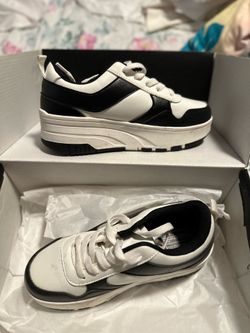 Black and White Platform Sneakers