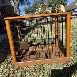 Furniture Style Dog Crate – Wood Frame with Metal Door