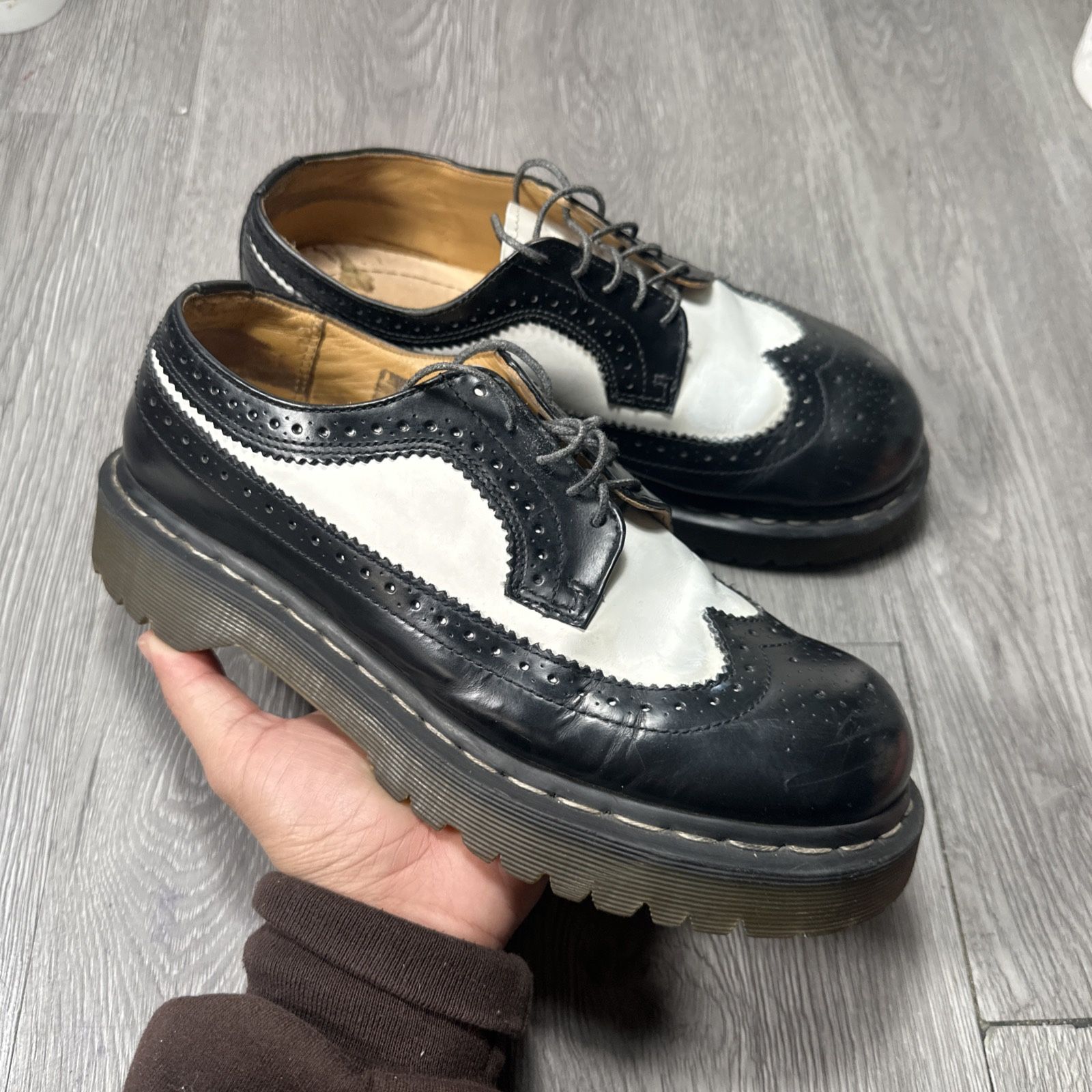 Vintage 90s Dr Martens Wing Tip Oxfords Shoes Made in England