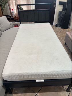 Twin bed and mattress