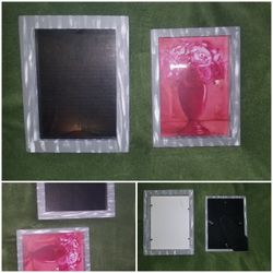 2 Gray / White Picture Frames