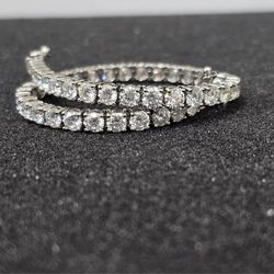 New 7" Tennis Baceket 14k White Gold With 7ct Lab Grown Diamonds 