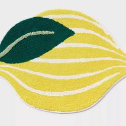 Lemon Shaped Machine Washable Nonslip Bath/kitchen Rug