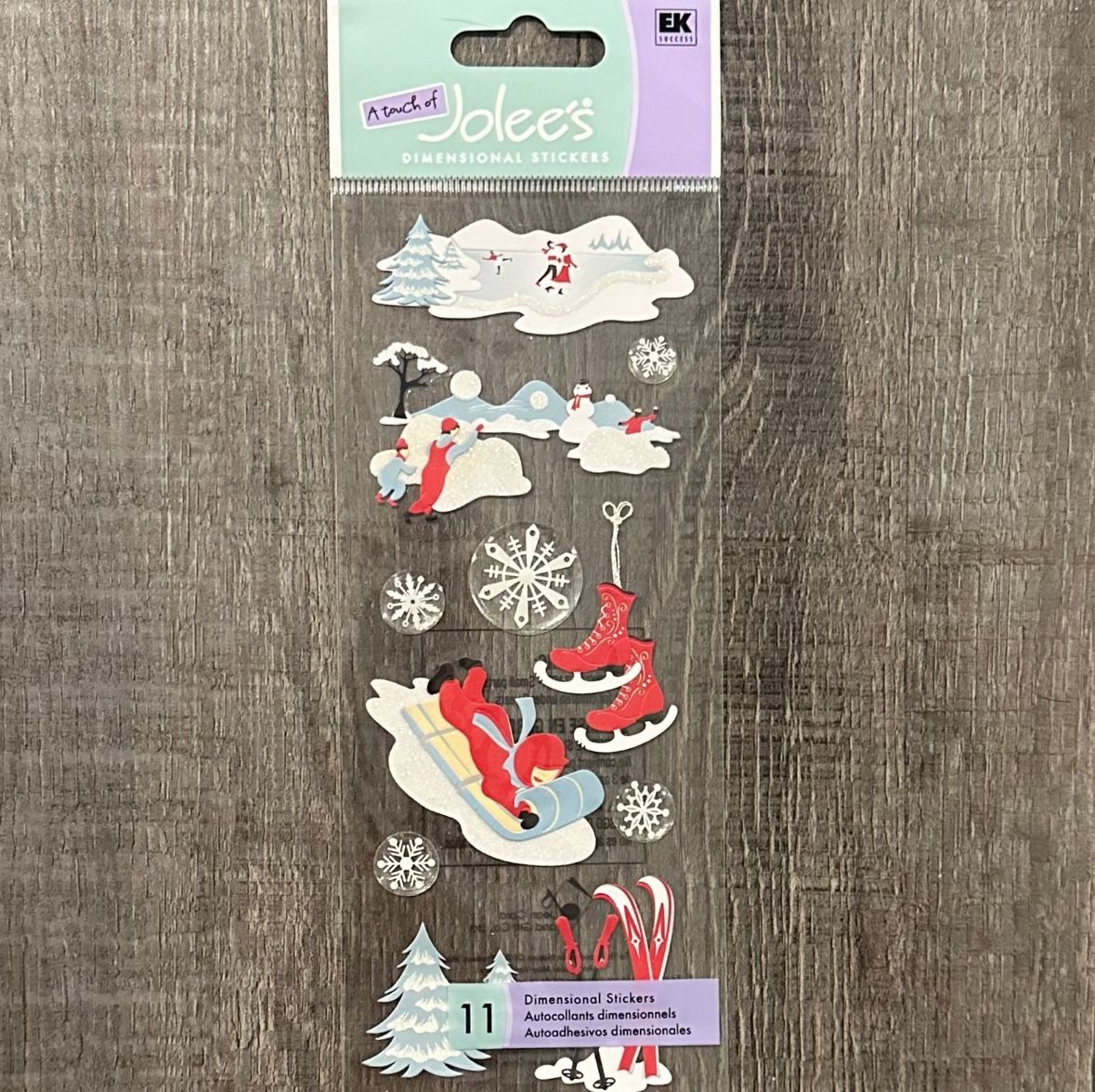 New Jolee’s Fun In The Snow Winter Dimensional Scrapbook Stickers