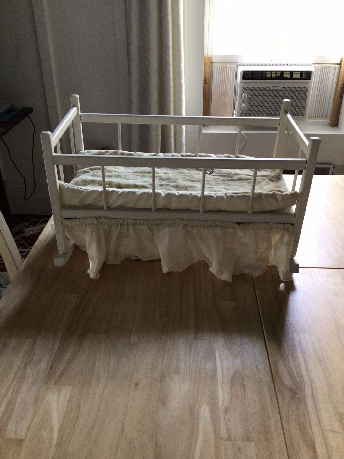 Antique Doll Cradle & Doll Dress
