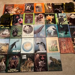 Set of 31 national geographic books for young explorers.