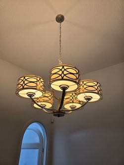 5 light drum dimmable chandelier