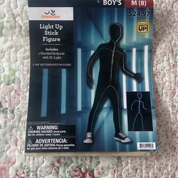 Boys Light Up Stick Figure Costume size 8