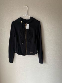 Bebe Black Zip-Up Hoodie Jacket
