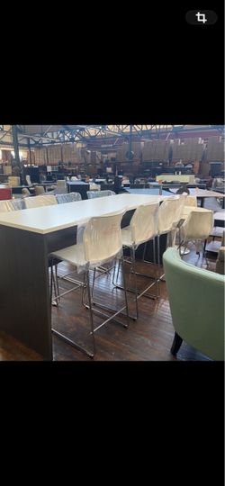 Bar table/ workstation 30”x96” white /gray