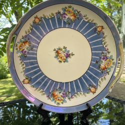 Beautiful Vintage 1920s Noritake Plate With Handles 