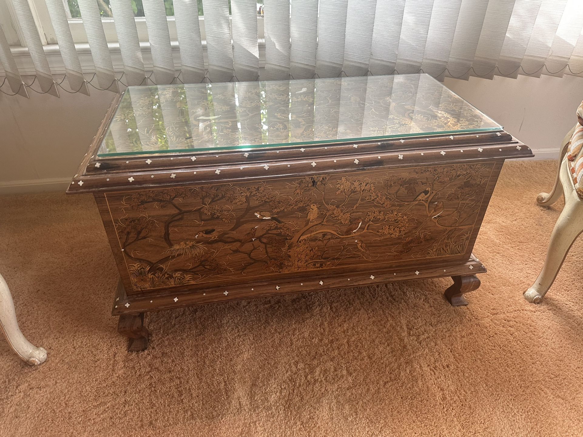 Inlaid walnut chest 70x32 x18