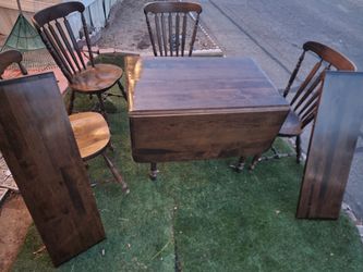 4 chair table real wood