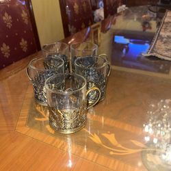 Set Of 5 Cups Glasses Used 