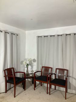 Cherrywood Accent Chairs with Black Seats 3 Available $20 Each