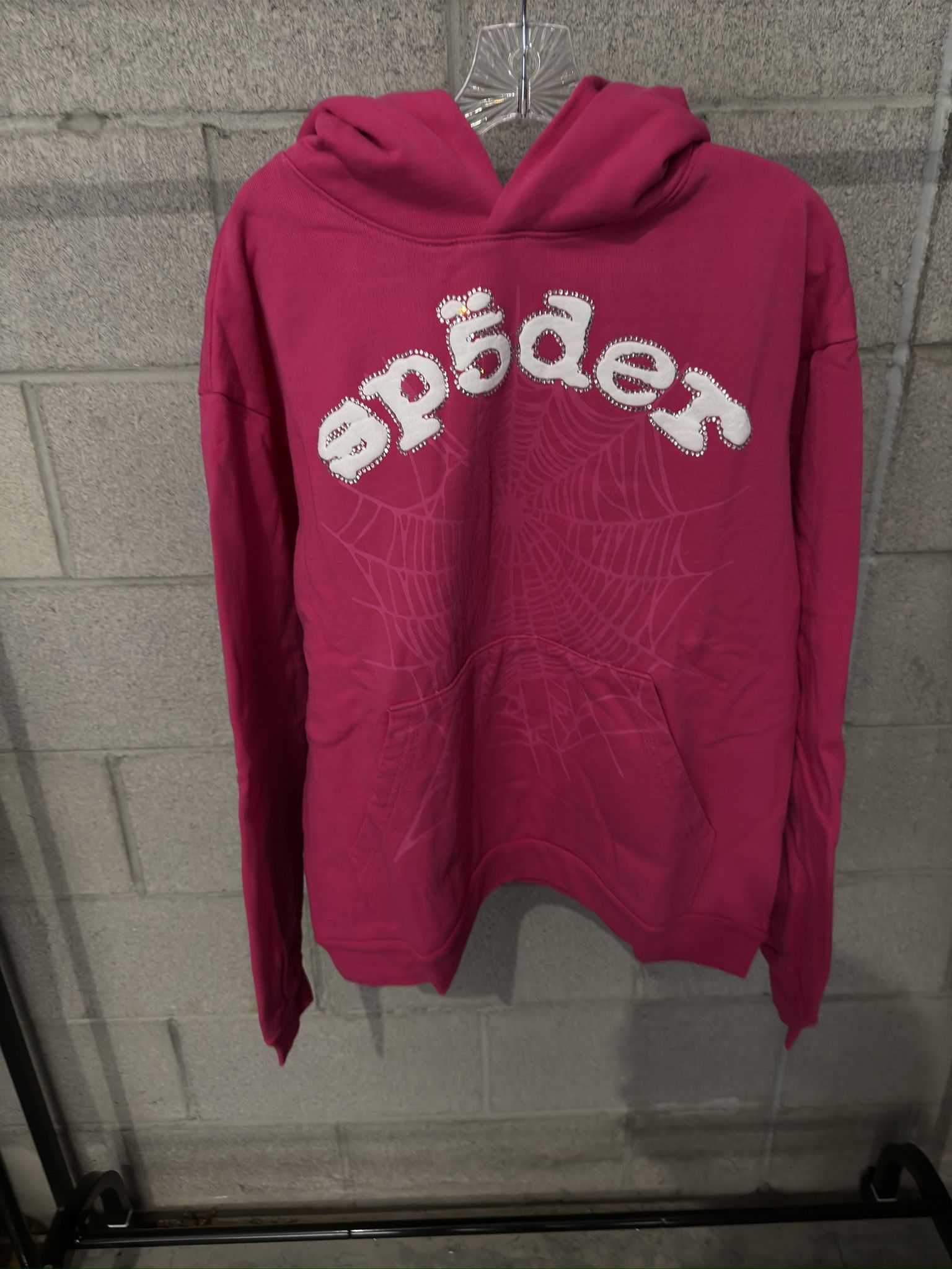 Spider hoodie pink gem