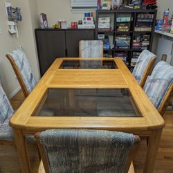 Extendable dining table Set With Chairs