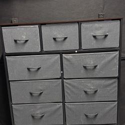 10-Drawer Fabric Storage Dresser Organizer Chest with Wood Top – Preowned 