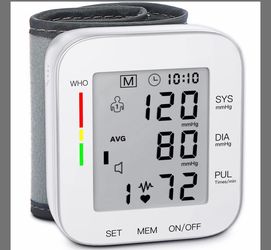 MMIZOO Wrist Blood Pressure Monitor BP Machine With Carrying Case White