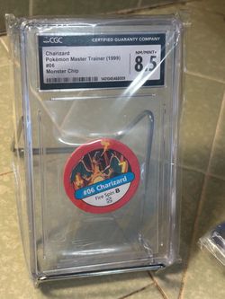 Charizard #06 Pokemon Master Trainer 1999 Monster Chip CGC 8.5