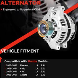 New Honda Accord Alternator 2.4 Lt 2003-2007