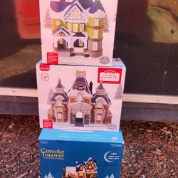 Village Light Up Houses. New 