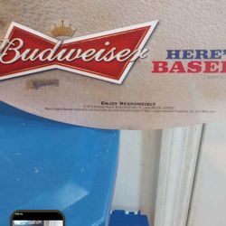Collectable Metal Budweiser Braves Sign