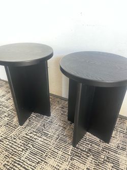 PAIR Black Side Tables