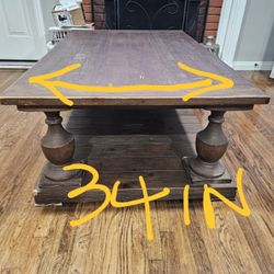 Coffee/center Solid Wood Minor Scratches