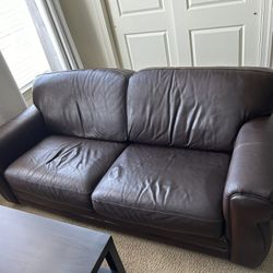 Free Brown leather sofa