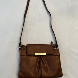 Vintage Antonio Melani Brown Leather Crossbody bag 