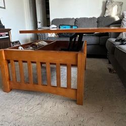 Retractable Solid Wood Table [Coffee] AS IS . 