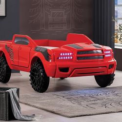Red Pick Up Truck Bed Frame (Also In Gray) 