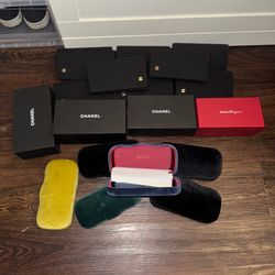 Sunglasses cases Gucci and Chanel 18pc