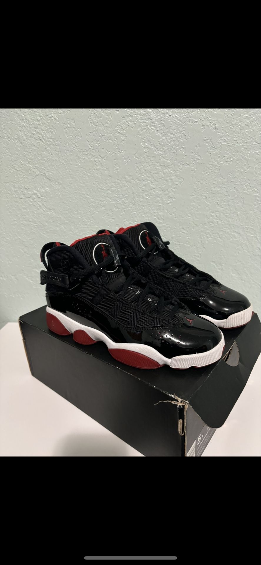 Air Jordan 6 Rings GS “Bred” Size 5Y – Great Condition w/ Box
