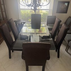 Peter Industries Inc. Glass Dining Table Set