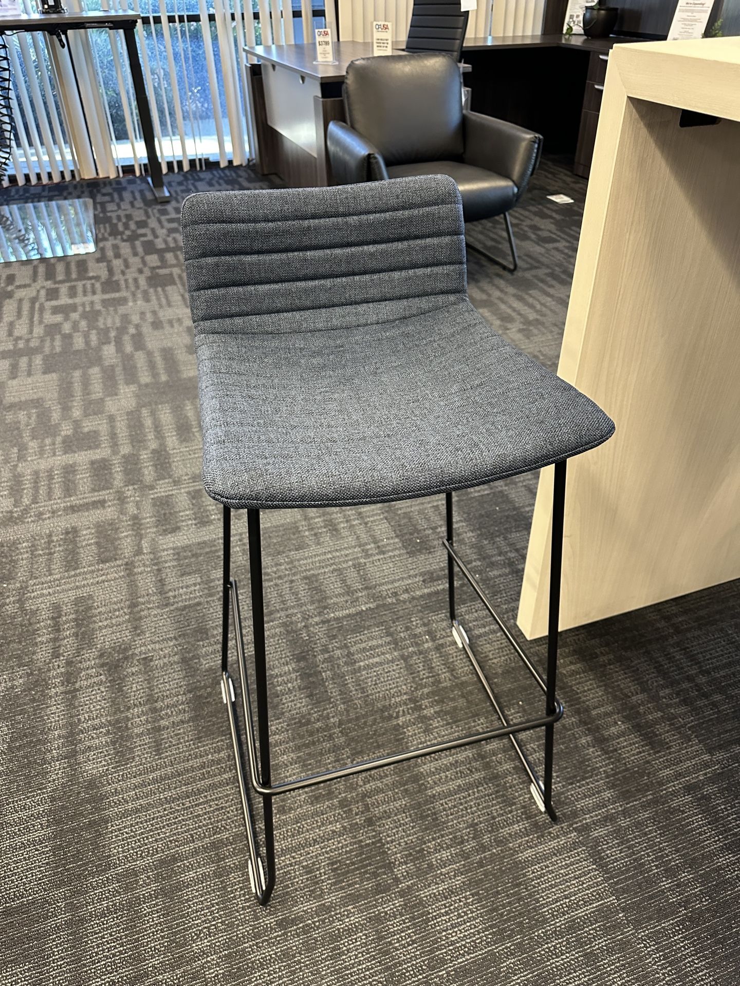 Blue Low back Stool