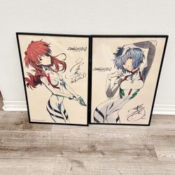 Evangelion Asuka and Rei Wall Art Print