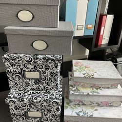 Various boxes and folders. Will sell together or separately. Price From 3$ -$5