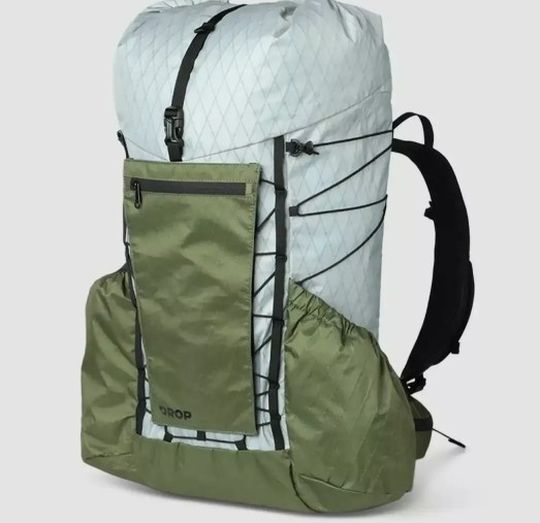 DROP 40L Ultralight Backpack by Dan Durston — Waterproof, Removable Internal Frame, Hipbelt Pockets, Hydration Ready, Roll-Top, for Camping, Hiking, a