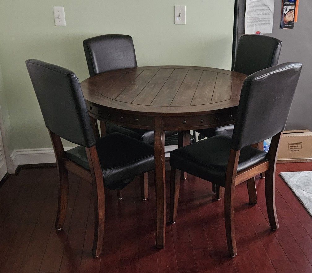 FREE Dark Stained Dining Table W/4 Chairs