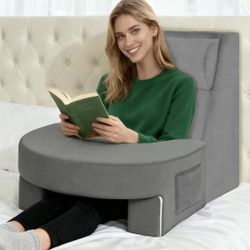 Reading Pillow Set for Adults 3-Piece - Ergonomic Back/Neck Support with Arms & Pockets - 26D High