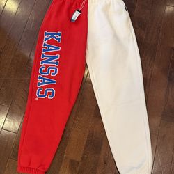 NWT Cotton sweatpants, Kansas Jayhawks Color-Block Sweats, Adult Medium $22